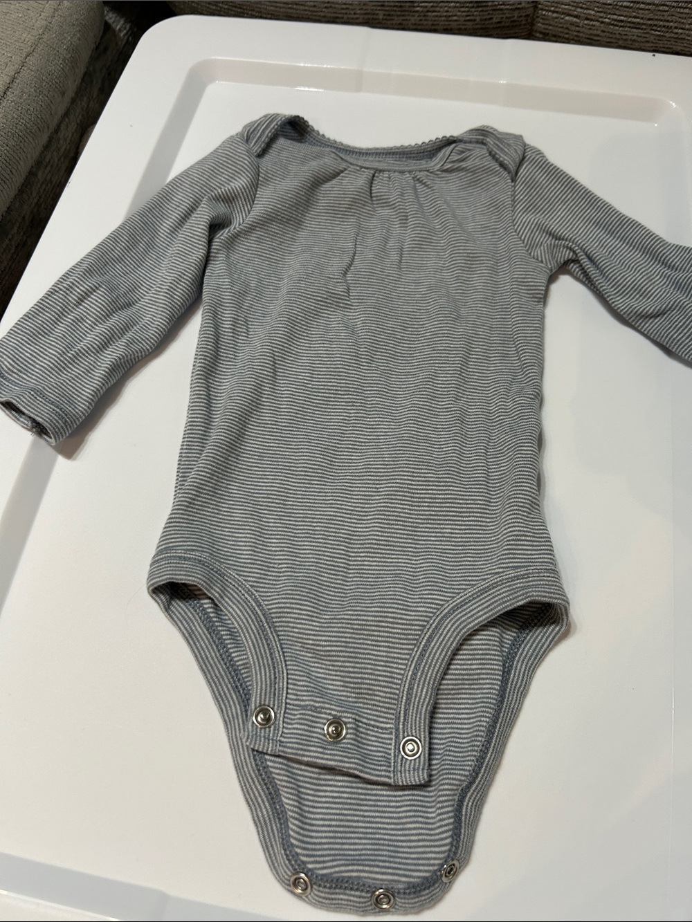 Carter's Long-Sleeve One-Piece Bodysuit in Blue Stripe